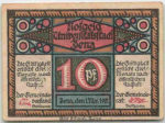 Kahla emergency money note, 1921, 10 Pfennig