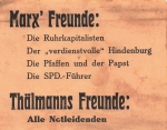 KPD Ernst Thalmann election advertising for the 1933 Reichstag election, original leaflet 