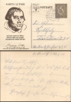 01561 Kalkreuth via Priestewitz Country postmark on postal stationary Martin Luther o 24.9.1940