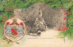 Karlsruhe Prägelitho Die Nymphengruppe Wappen o 31.08.1902