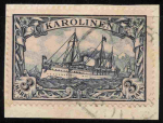 Karolinen Deutsche Post Michel 18 o gestempelt Kaiseryacht  ​​​​​​​geprüft Pfenniger