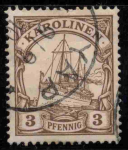 Karolinen Deutsche Post Michel 7 o gestempelt Kaiseryacht