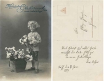 Kind with flowers Serial card EAS 5271/1 used. 1920