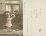 child with flowers birthday serial card Amag 62306/1 used 4.6.1919