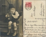 Seppl with dachshund Amag card 62285/2 o 16.8.1919