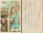 child with bird cage circa 1920