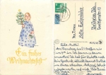 Child with Christmas tree Artist card Hahn o 16.12.1948