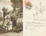 Kinderpaar Geburtstags Serienkarte HTL 682/5 o 5.6.1918