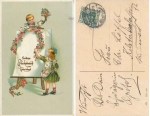 Children's gold cut birthday card o 26.2.1916