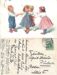 Children playing kiss artist card Karl Holiday o 15.11.1910
