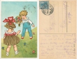 Kinder mit Blumen Künstlerkarte S.V.D. Serie 3574/1 o 8.10.1920