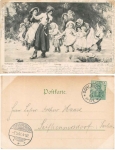 Children playing, artist card o 7.5.1901