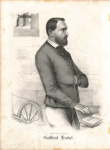 Kinkel Gottfried poet original lithograph around 1850