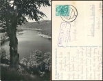 07907 Monastery z. St. Cross over Schleiz Landposttempel o 21.8.1961 on picture postcard Bleiloch-Saaletalsperre