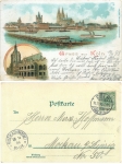 Cologne litho town hall and bridge o November 11, 1898