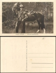 Contortionist Charli Rolando contortionist with horse, circus * ca. 1930