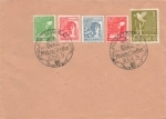 Kontrollratsausgabe Michel 959 auf Umschlag Sonderstempel Philatelisten Treffen Dresden A1 26.6.1948