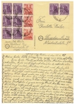 Control Council issue tenfold franking on card o Ruhland June 30, 1948
