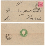 Crown 10 Pfennig Michel 47 on letter o Dippoldiswalde 22.3.1890 to Kreischa