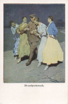 Beach promenade No. 16, artist's postcard by Brynolf Wennerberg, B.W. * around 1915