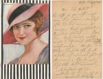 Dame mit Hut Künstlerkarte CE Godella 274 o 31.7.1920Dame mit Hut Künstlerkarte CE Godella 274 gebr. 1920