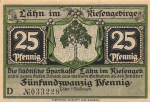 Laehn in the Giant Mountains, Silesia, emergency banknote Wleń around 1920