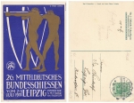 Leipzig 26. Mitteldeutsches Bundesschiessen 1911 Privatganzsache  Sonderstempel 7.7.1911
