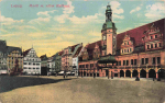 Leipzig Markt mit altem Rathaus o 1916