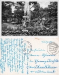Leobschuetz Silesia Promenade with ornamental fountain Glubczyce Field Post Lds. Schuetz. Ers. Batl. 8 o 1942