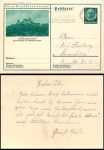 Get to know Germany! Eisenach Wartburg postal stationary 6 Pfennig Hindenburg green o Magdeburg around 1934