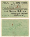 Limbach Fifty million marks Dresdner Bank September 22, 1923 emergency money