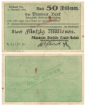 Limbach Fünfzig Millionen Mark Dresdner Bank 22. September 1923 Notgeld