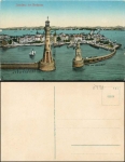 88131 Lindau harbor entrance with lighthouse * approx. 1920