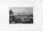Loebau Saxony original steel engraving around 1850 
