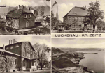 Luckenau Zeitz Mehrbildkarte mit Bahnhof und Schule o 1988