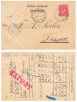 Luxembourg 10 cents on order card from Seiler Dessau o Remich June 22, 1890