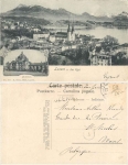 Luzern, Totalansicht, Bahnhof, gebr. ca. 1910
