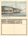 Luzern Hotel Beau-Rivage Künstlerkarte * ca. 1920