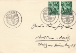 Seizure of power Michel 660 horizontal pair on card special stamp Hamburg January 30, 1938
