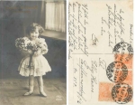 Children girls with flowers serial card Amag 62587/1 o 5.5.1921