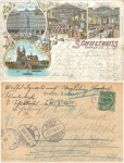 Magdeburg Gaststätte Schultheiss Farblitho o 30.7.1898