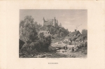Maidelberg Freudenthal original steel engraving by Huber after Theodor Blattbauer around 1887  