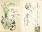Easter lily of the valley gold cut embossing litho o April 11, 1903