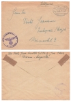 Marine hospital Bedburg field post letter with railway post Cologne-Kleve train 1454 o April 13, 1943
