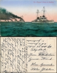 Navy ship mail No. 82 (SMS Preussen) o February 21, 1915 on postcard