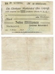 Markersdorf Bez. Leipzig Zehn Millionen Mark Scheck 1923 Notgeld