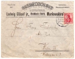 Markneukirchen decorative envelope of the musical instrument factory Ludwig Glaesel o 24.2.1914