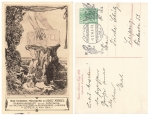 Max Klinger's homage to Adolf Menzel private postal stationery PP27C249 special cancellation Leipzig World Exhibition for the Book Industry May 30, 1914  ​​​​​​​Official postcard No.5