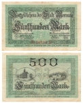 Meerane 500 Five hundred marks October 5, 1922 emergency money