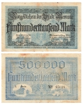 Meerane Five hundred thousand marks 1923 emergency money